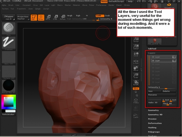 Creation of Clay draft of a human head: Step 5